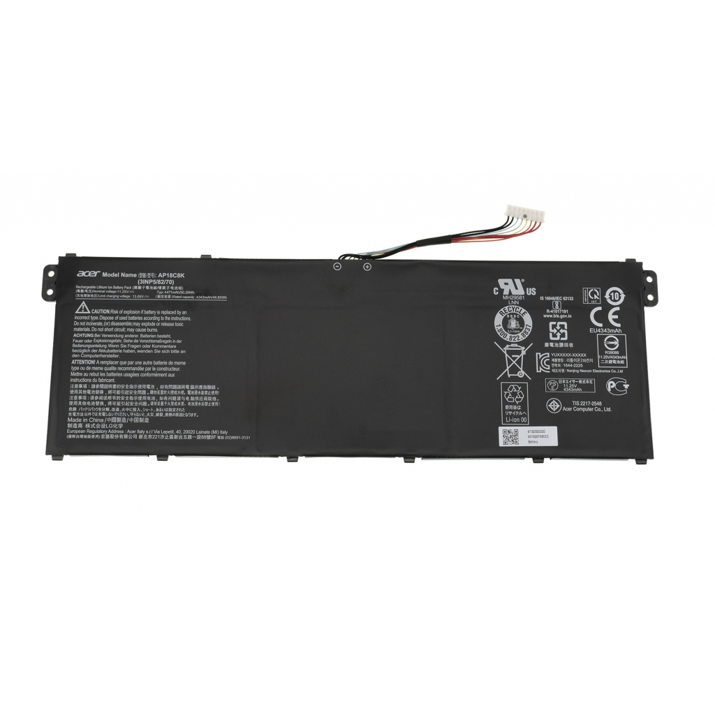 Акумулятор до ноутбука Acer AP18C8K Swift SF314-57, 4471mAh (50Wh), 3cell, 11.25V, Li-io (A47683) - зображення 1