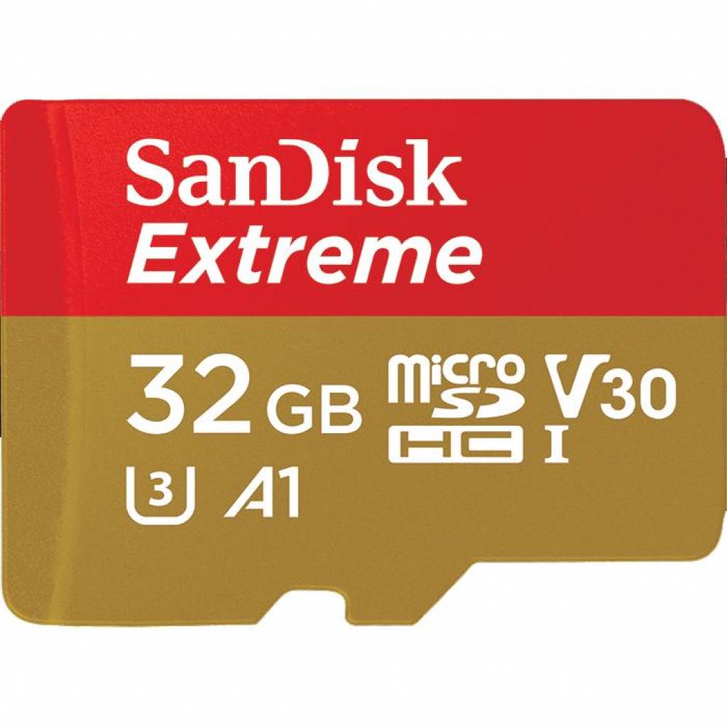 Карта пам'яті SanDisk 32GB microSD class 10 UHS-I U3 V30 A1 Extreme (SDSQXAF-032G-GN6AT) - зображення 2