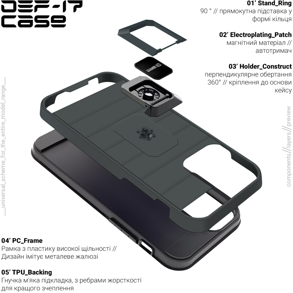 Чохол до мобільного телефона Armorstandart DEF17 case Samsung A03 (A035) Black (ARM61350) - зображення 3
