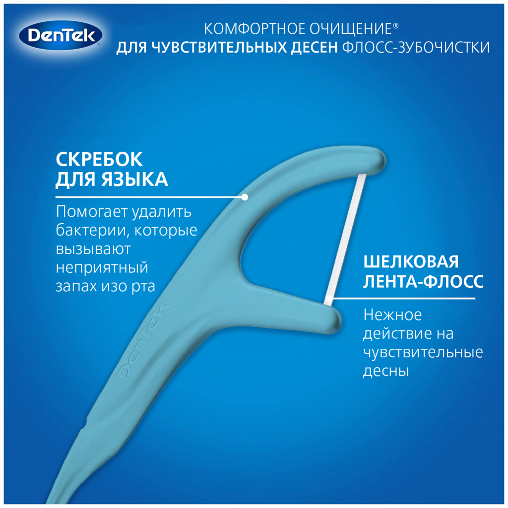 Флос-зубочистки DenTek Комфортне очищення 90 шт. (047701000922) - изображение 4