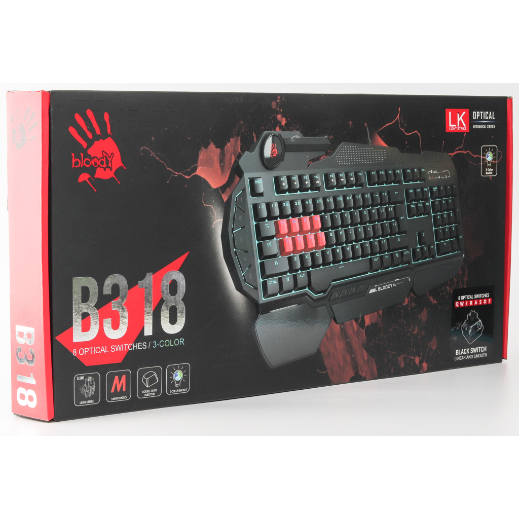 Клавіатура A4Tech Bloody B318 Black USB Black (4711421980470) - зображення 4