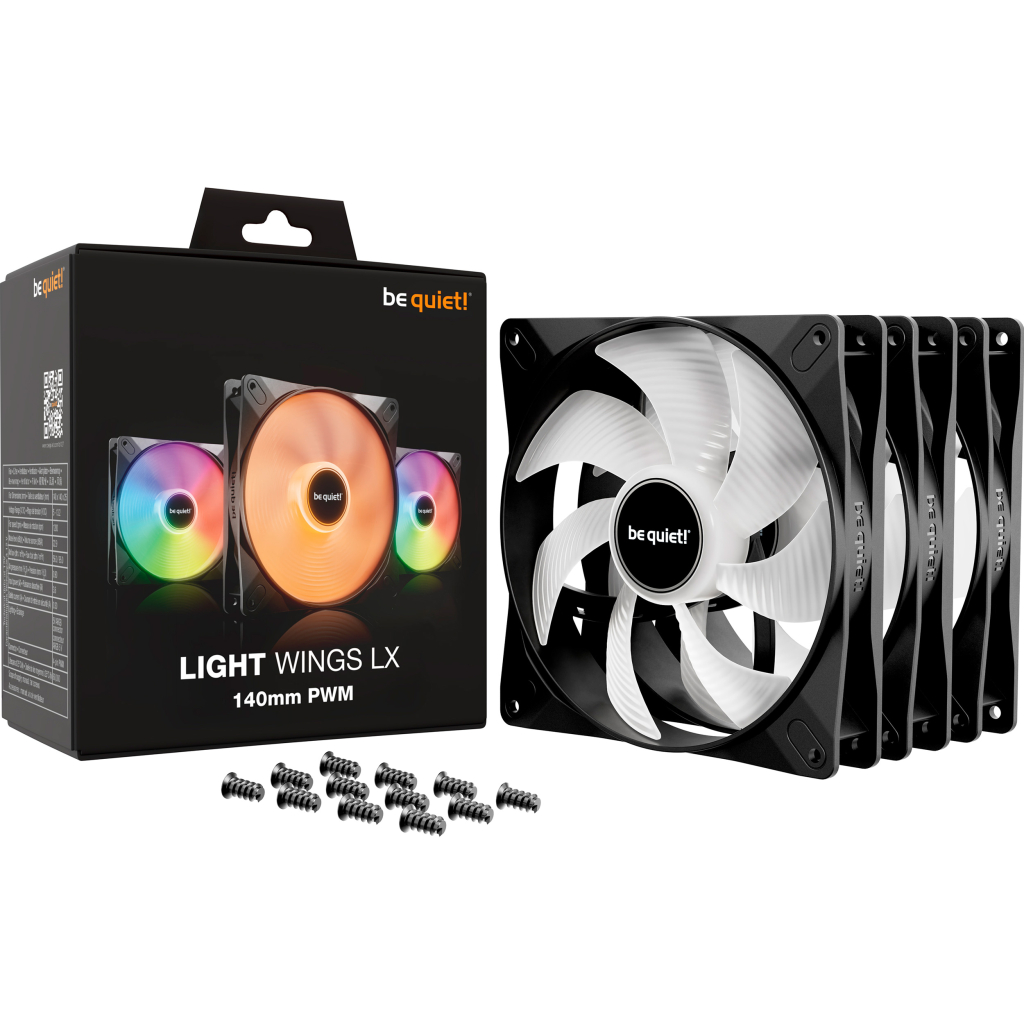 Кулер до корпусу Be quiet! LIGHT WINGS LX 140mm PWM в комплекті 3 (BL127) - зображення 5