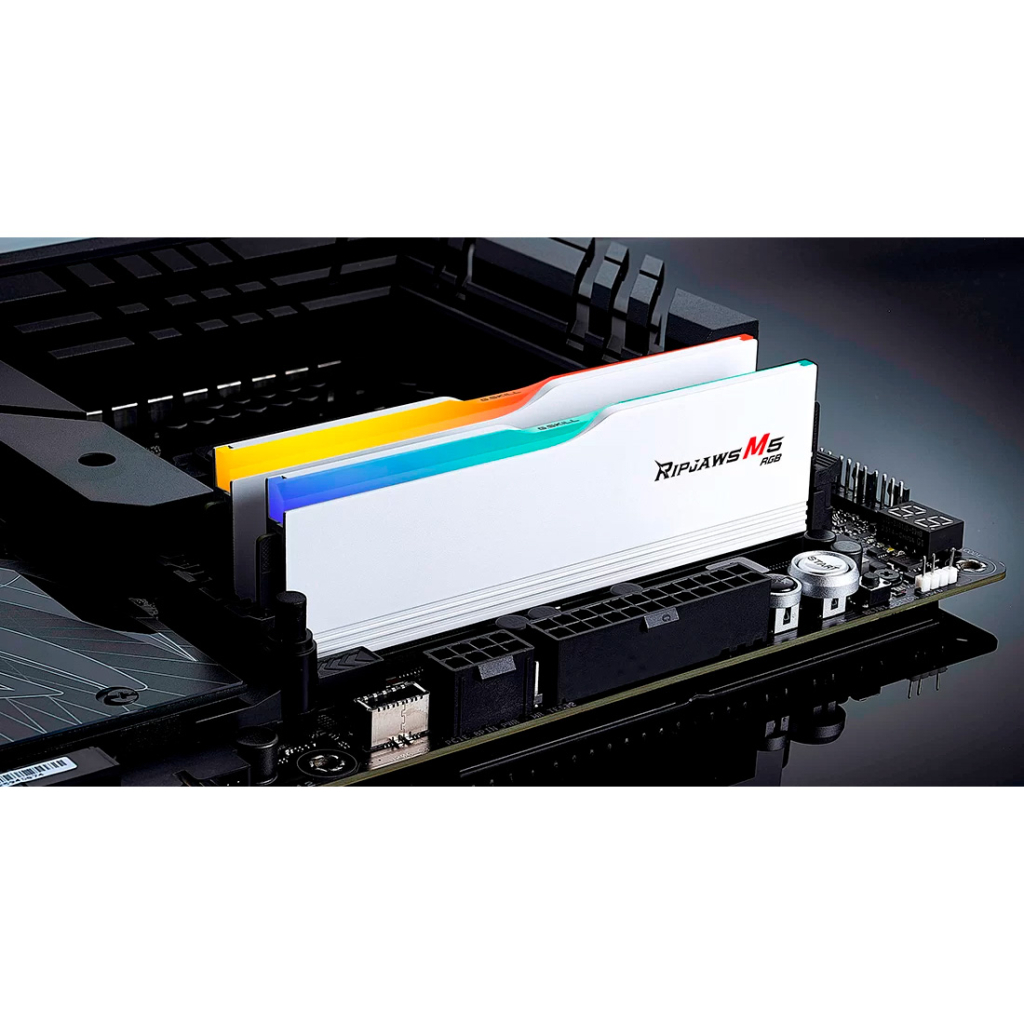 Модуль пам'яті для комп'ютера DDR5 64GB (2x32GB) 6000 MHz Ripjaws M5 RGB Matte White G.Skill (F5-6000J3238G32GX2-RM5RW) - зображення 5