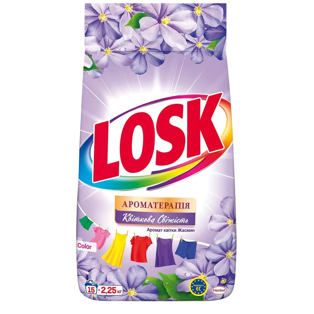 Пральний порошок Losk Color Ароматерапія Ефірні олії та аромат квітки Жасмін 2.25 кг (9000101575392) - зображення 1