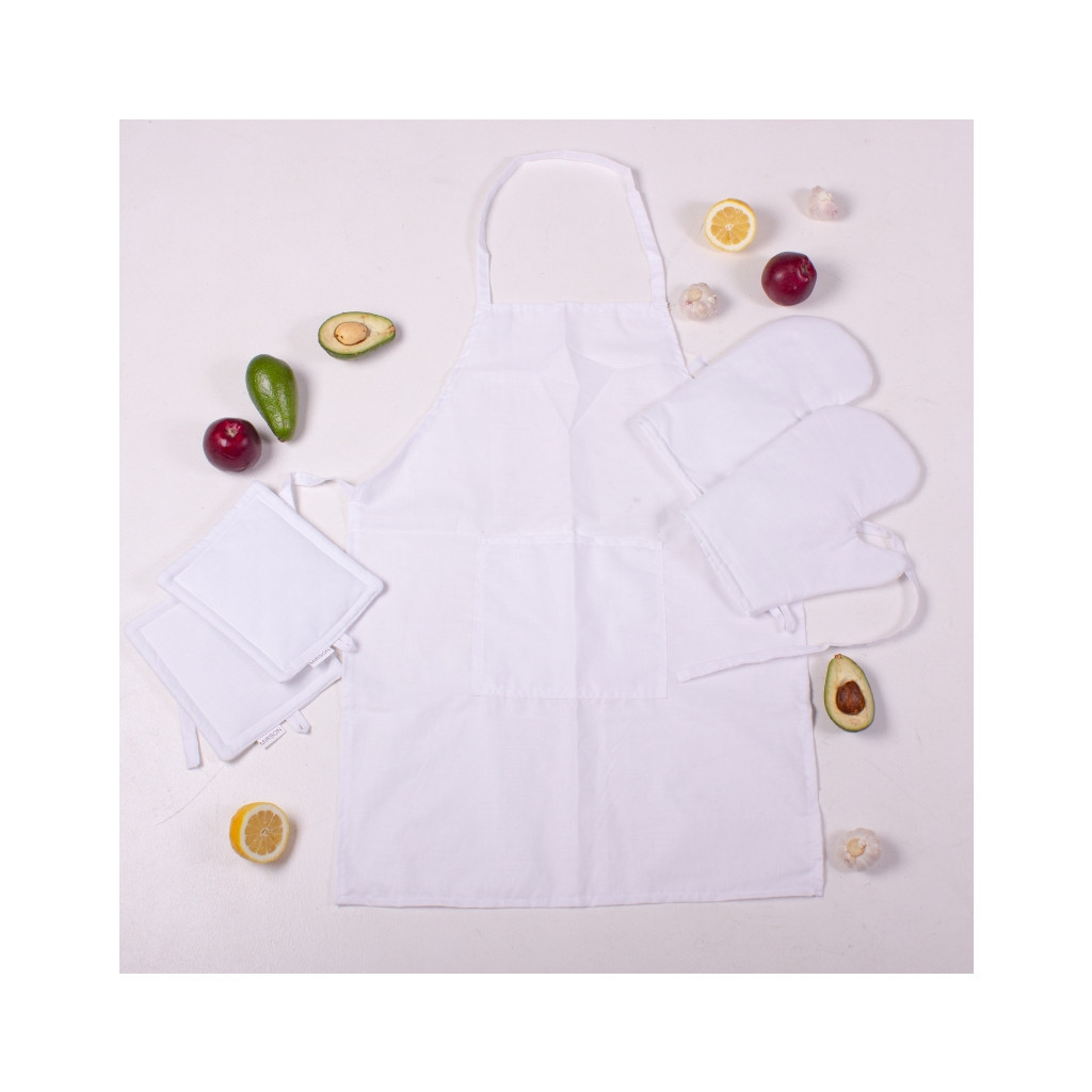Фартух MirSon Набір 11-2107 White бязь дві прихватки + дві рукавички-прихватки + фартух (2200006752622) - изображение 2