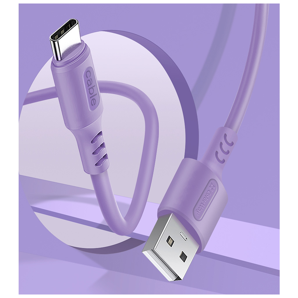 Дата кабель USB 2.0 AM to Micro 5P 1.0m soft silicone violet ColorWay (CW-CBUM044-PU) - зображення 5