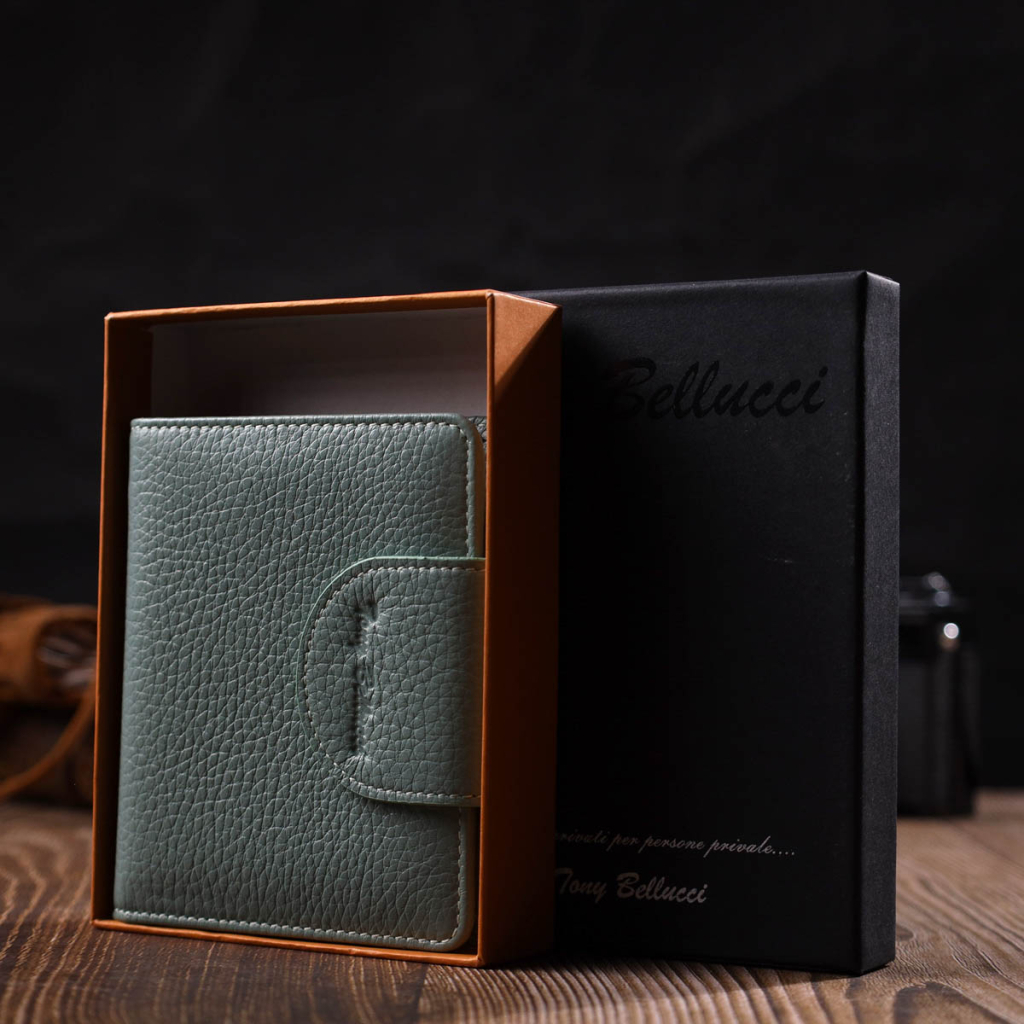 Гаманець Tony Bellucci З натуральної шкіри Сіро-зелений (21986) - зображення 11