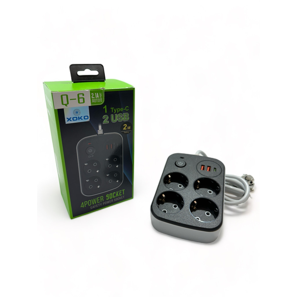 Мережевий фільтр живлення XoKo XK-SP-4-2-1-BK - зображення 3