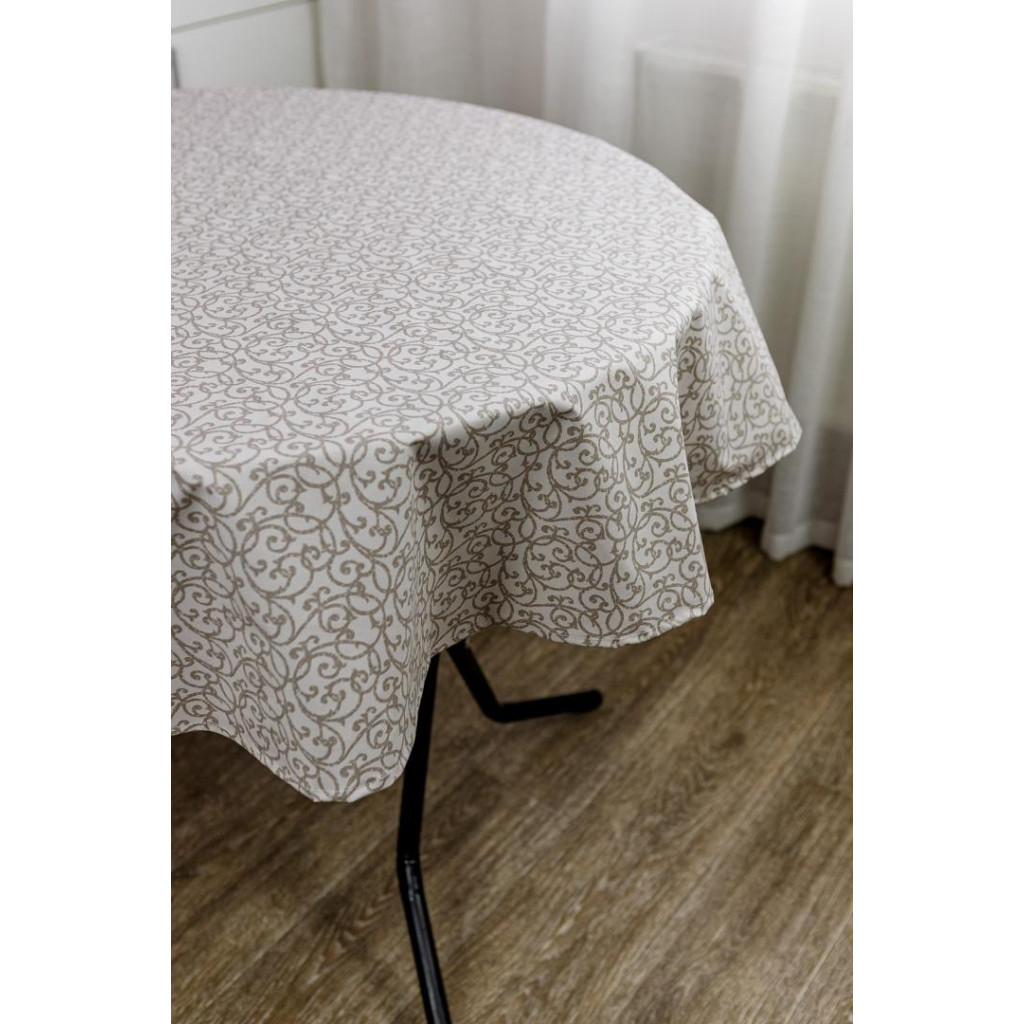 Скатертина Прованс непромокаюча Simfoni Капучіно вензель D-180 см (033848) - зображення 2