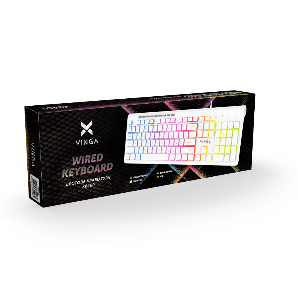 Клавіатура Vinga KB-460 White - зображення 6