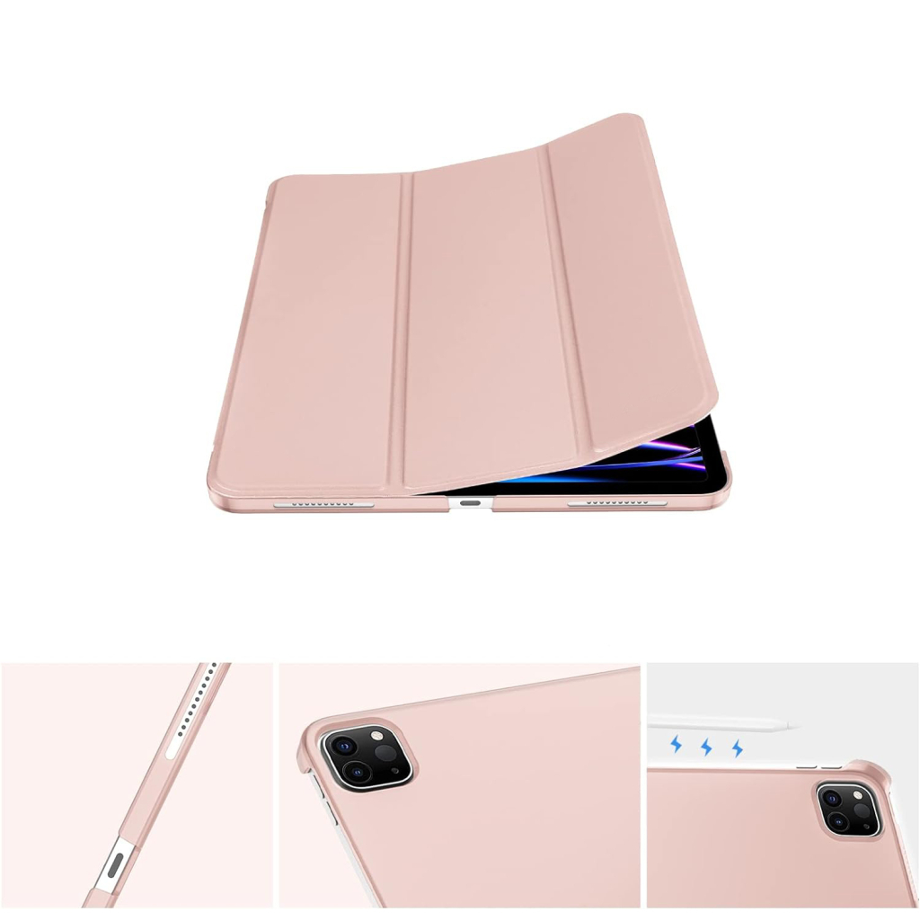 Чохол до планшета BeCover Tri Fold Hard Apple iPad Pro 12.9 2020/2021/2022 Pink (711721) - зображення 4