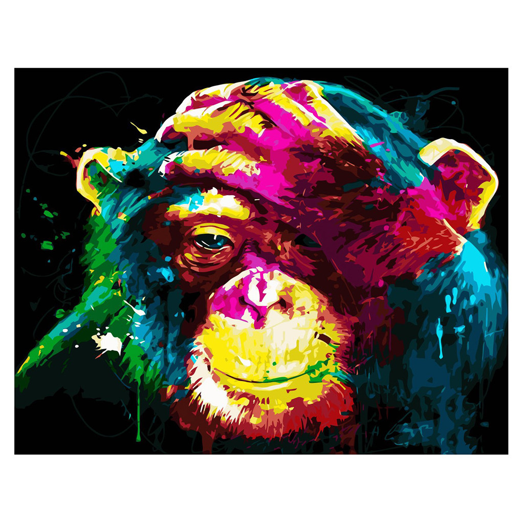 Картина по номерам Strateg Поп-арт: Яскраве мавпеня 40х50 см (VA-2051) - зображення 1