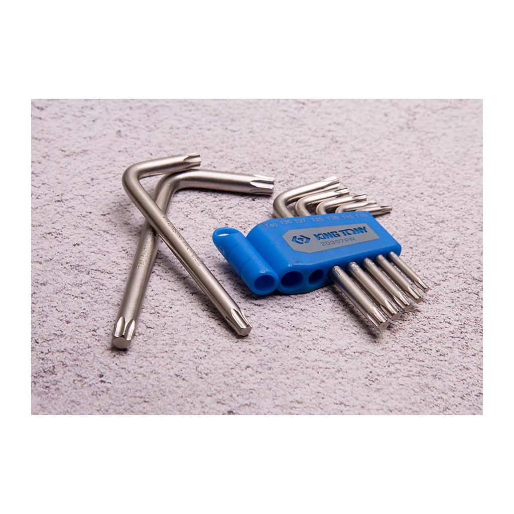 Ключ KING TONY набір Г-подібні Torx Т10-Т40, 7 шт. (20307PR) - зображення 4