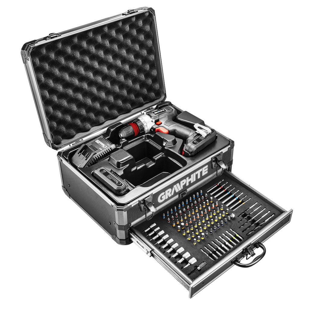 Шуруповерт Graphite Energy + SET, 18В, 2х2.0 Ач, 109ед. кейс (58G022-PS15) - зображення 5