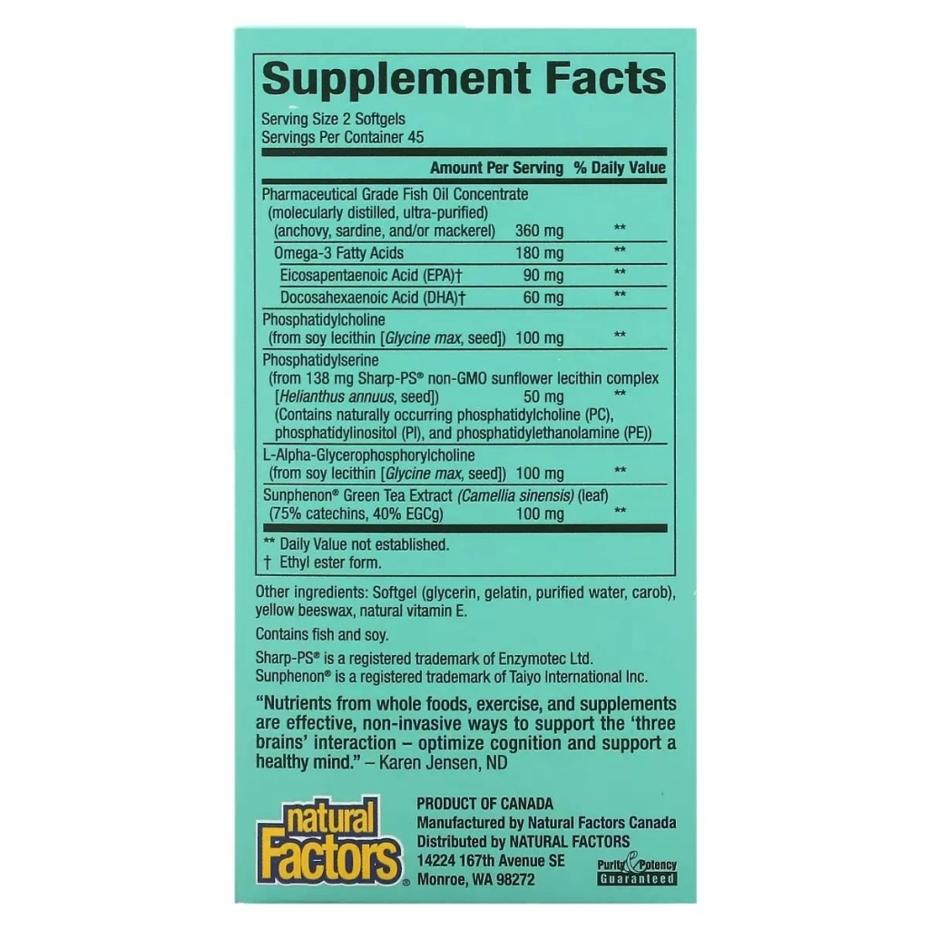 Вітамінно-мінеральний комплекс Natural Factors Підтримка роботи мозку, 3 Brains, Higher Thoughts, 30 гелевих капсу (NFS-03050) - зображення 2