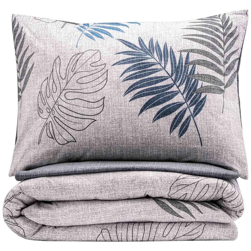 Постільна білизна Ardesto Gloria сатин листя сірий євро 200х220 (ART2022LR) - зображення 3