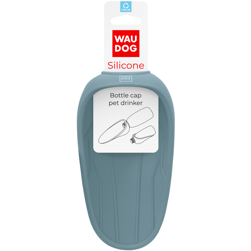 Універсальний посуд для тварин WAUDOG Silicone Поїлка-насадка на пляшку 165х90 мм сіра (507711) - зображення 3