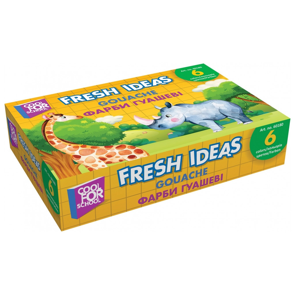 Гуашеві фарби Cool For School Fresh Ideas, 10 мл 6 кольорів (CF60180) - зображення 1