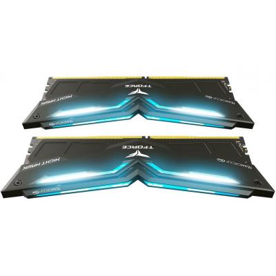 Модуль пам'яті для комп'ютера DDR4 16GB (2x8GB) 3200 MHz T-Force Night Hawk Blue LED Team (THBD416G3200HC16CDC01) - зображення 3
