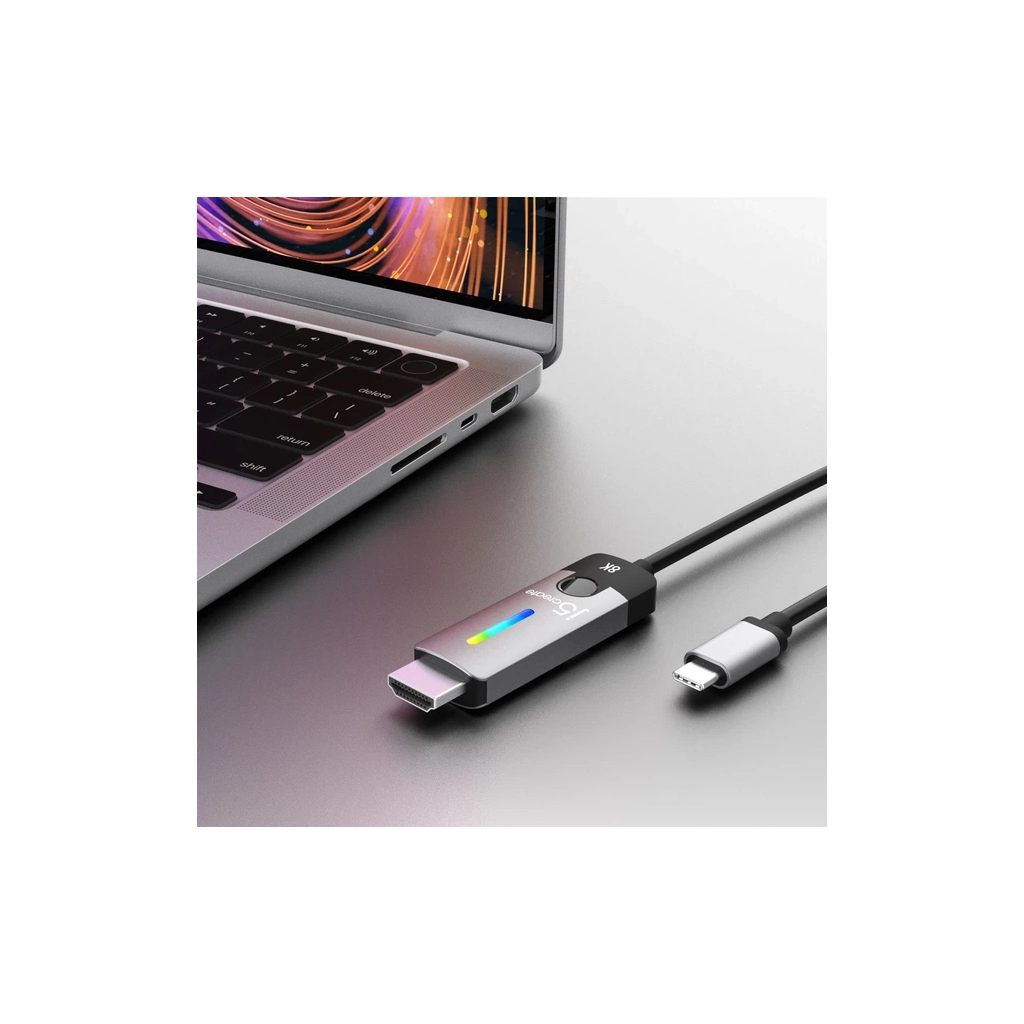 Кабель мультимедійний USB-C to HDMI M 1.8m 8K 60Hz LED RGB J5create (JCC157-N) - picture 4