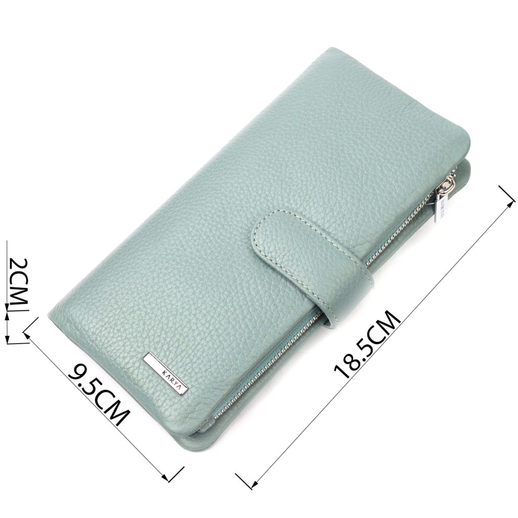 Портмоне Karya З натуральної шкіри Сіро-блакитне (21000) - зображення 3