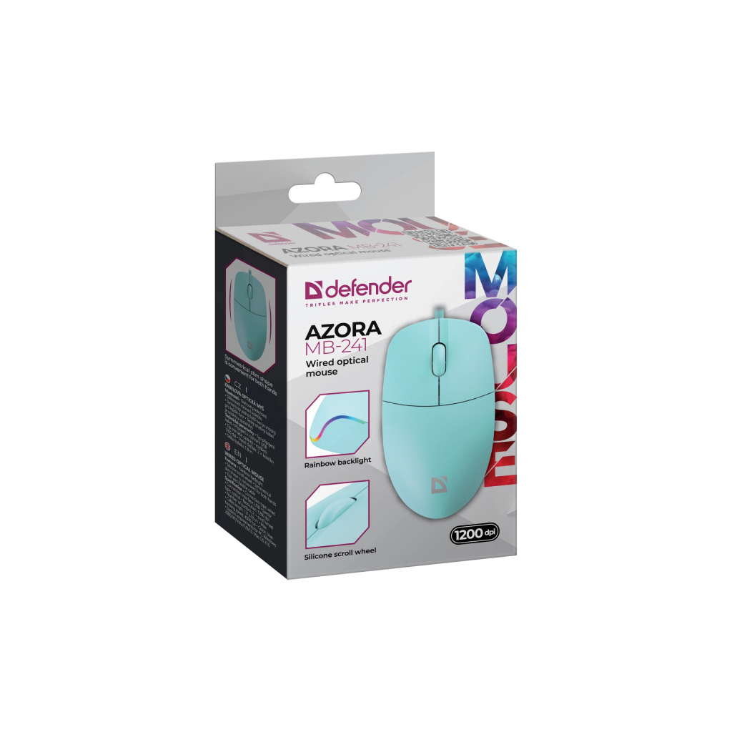 Мишка Defender Azora MB-241 LED USB Blue (52243) - зображення 5