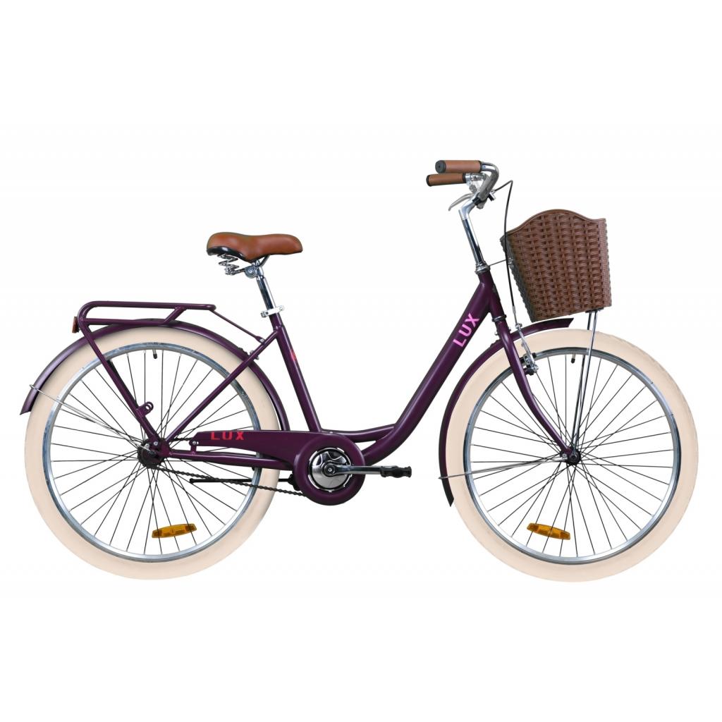 Велосипед Дорожник 26" LUX рама-17" St 2020 сливовий, багажник + кошик (OPS-D-26-094) - зображення 1