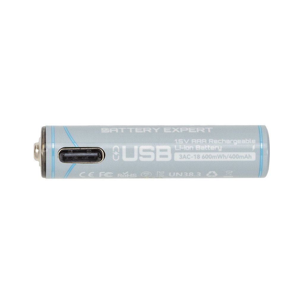 Акумулятор Beston AAA USB Type-C 400mah 1.5V Li-ion * 4 (3AC-18/AA620272) - зображення 4