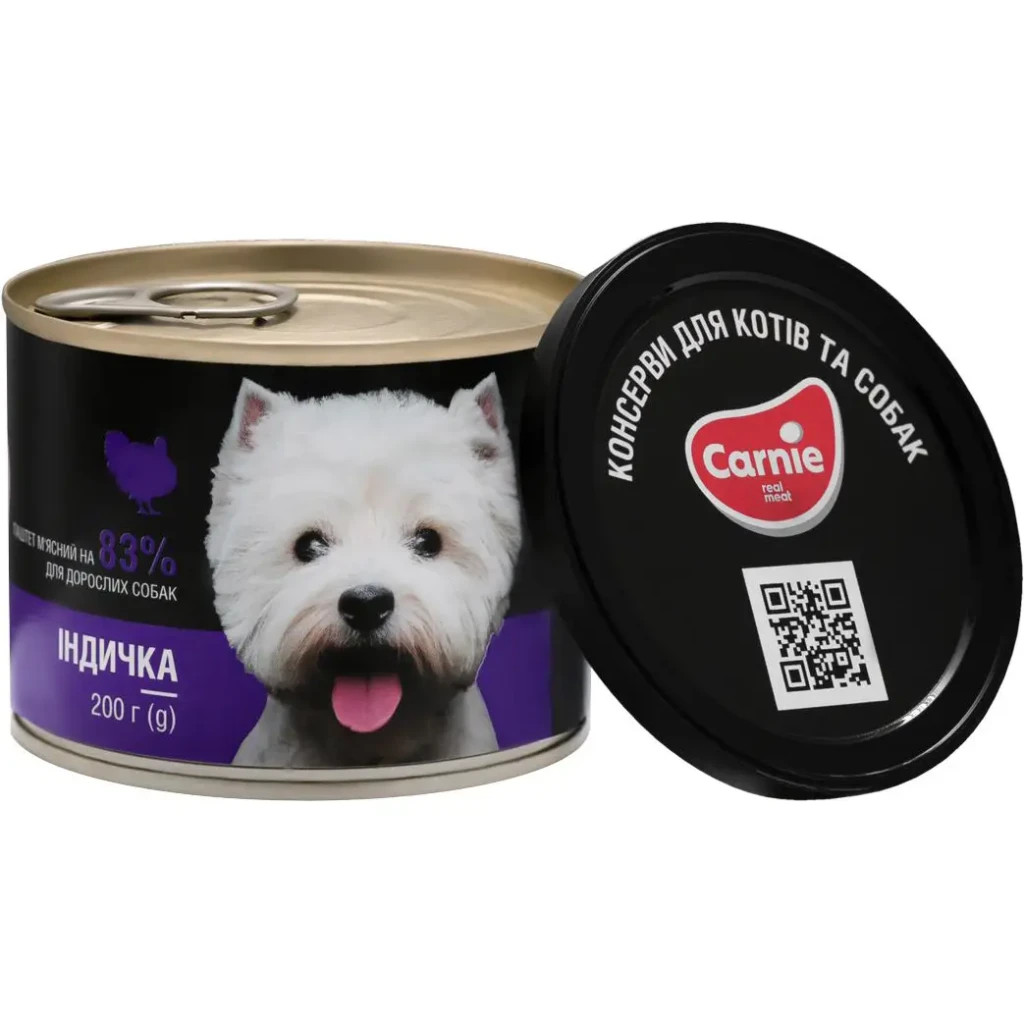 Консерви для собак Carnie Dog м'ясний паштет з індичкою 200 г (4820255190167) - зображення 2