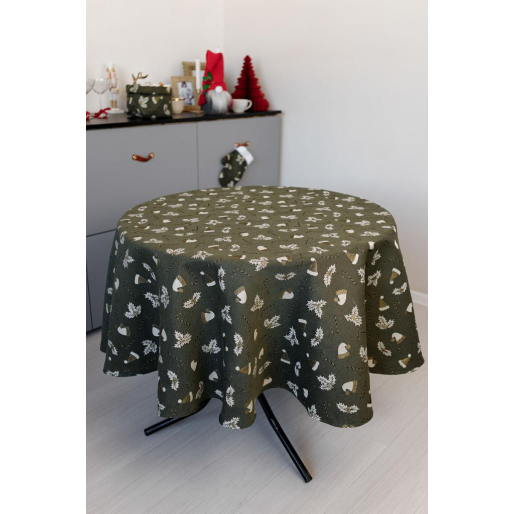 Скатертина Прованс Шапочки на зеленому Dх180 см (036870) - зображення 8