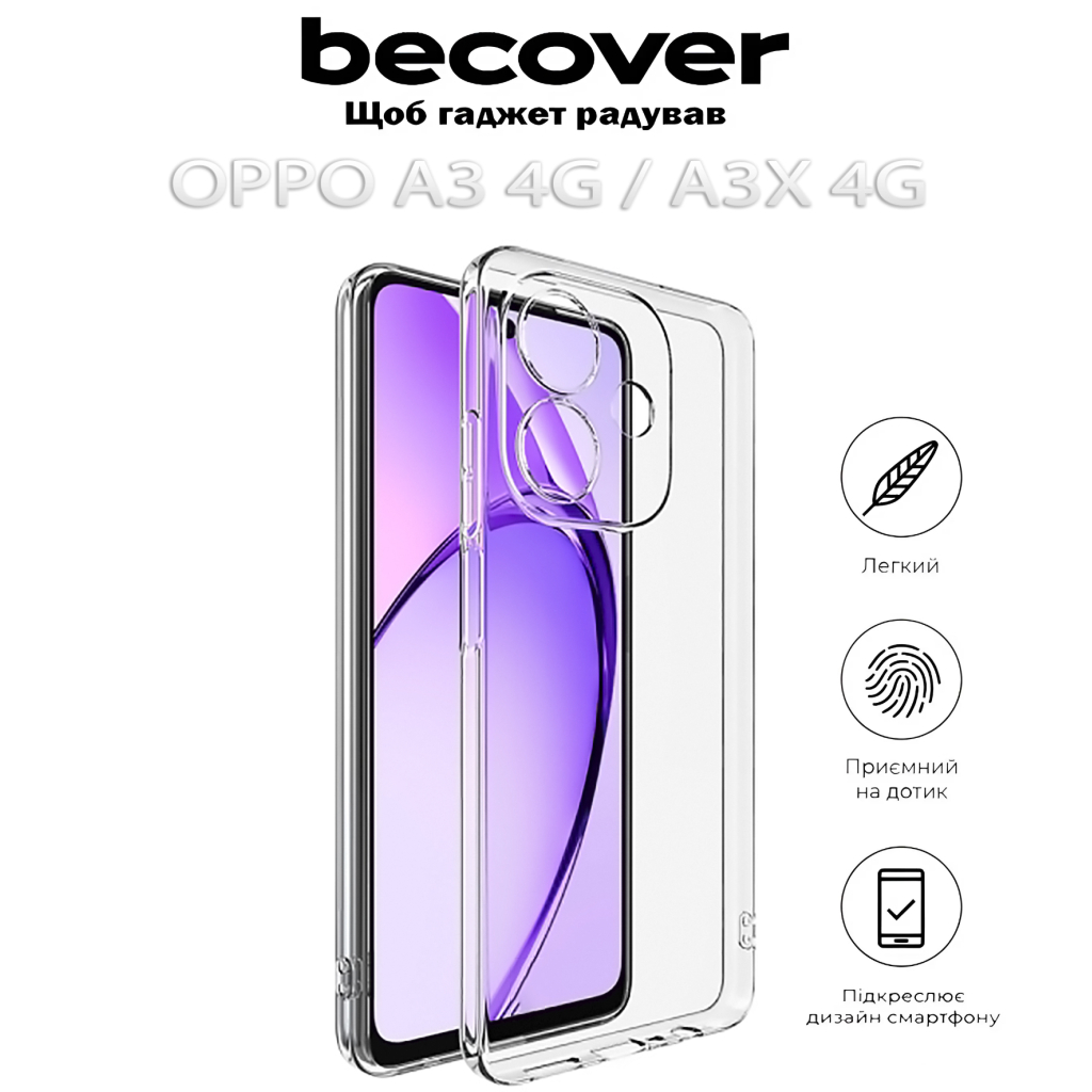 Чохол до мобільного телефона BeCover Oppo A3 4G / А3х 4G / A40m Transparancy (712770) - зображення 5