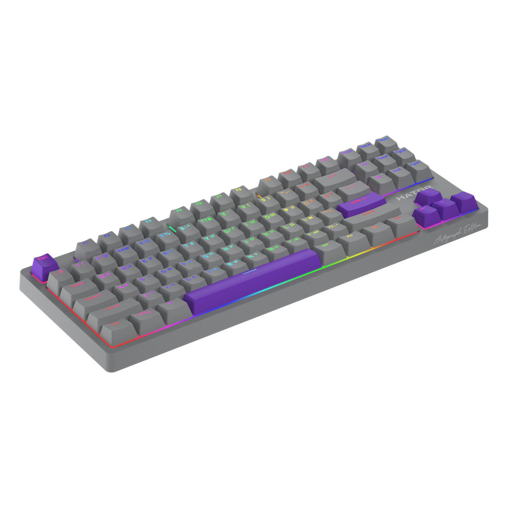 Клавіатура Hator Rockfall 2 Autograph Edition Mecha TKL Aurum Choco USB Titanium (HTK-526) - зображення 2