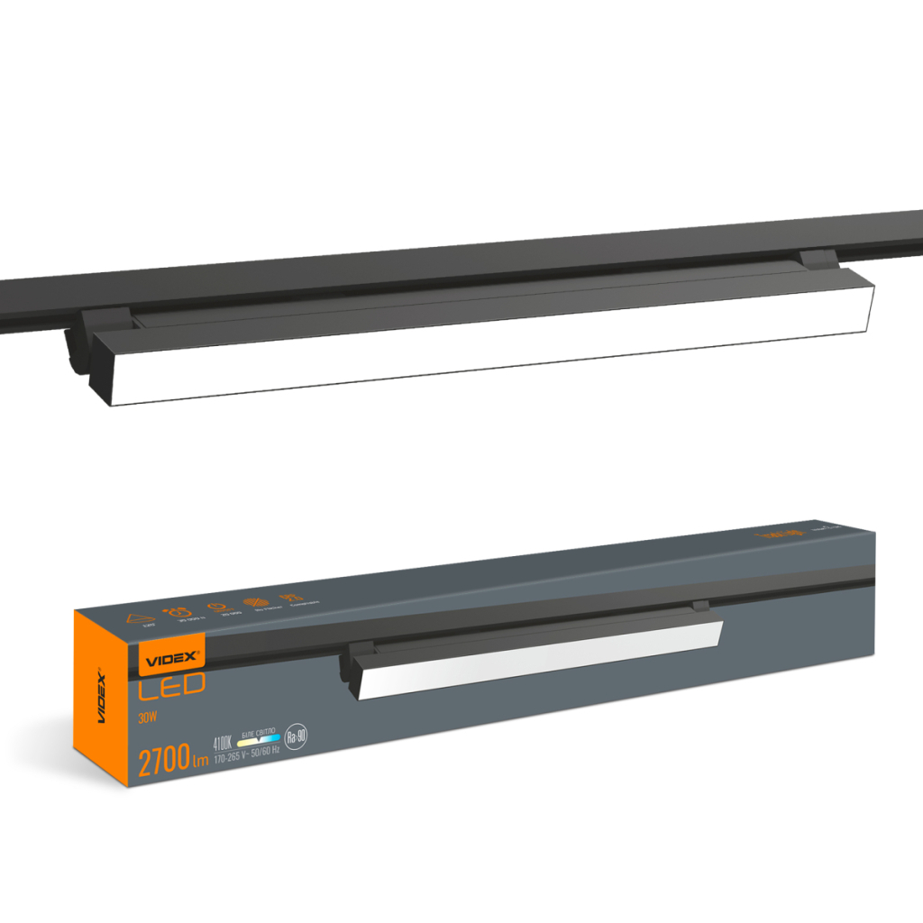 Світильник Videx TR05 30W 4100K 220V чорний (VL-TR05-304B) - зображення 1