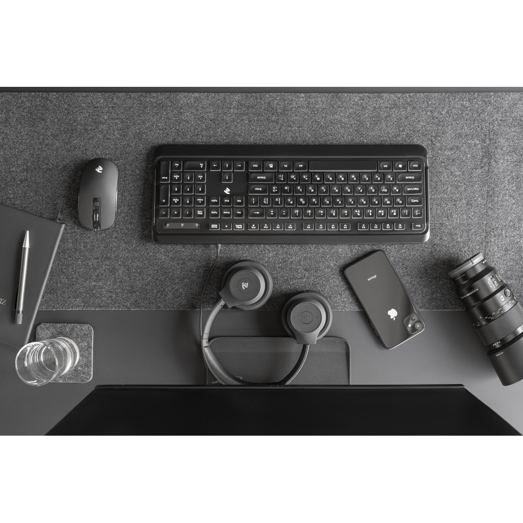 Клавіатура 2E KS120 White backlight USB Black (2E-KS120UB) - зображення 2