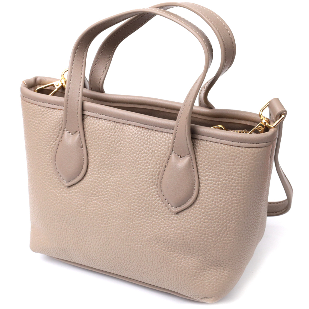 Сумка Vintage Жіноча з двома ручками з натуральної шкіри Бежева (22283) - зображення 2