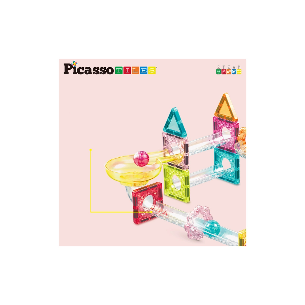 Конструктор Picasso магнітний Tiles Mini Diamond Marble Run Track Set 60 деталей (817338028299) - зображення 6