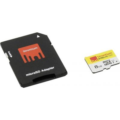Карта пам'яті Strontium Flash 8GB Class 10 UHS-I Nitro Lite 200x + SD adapter (SRL8GTFU1) - зображення 4