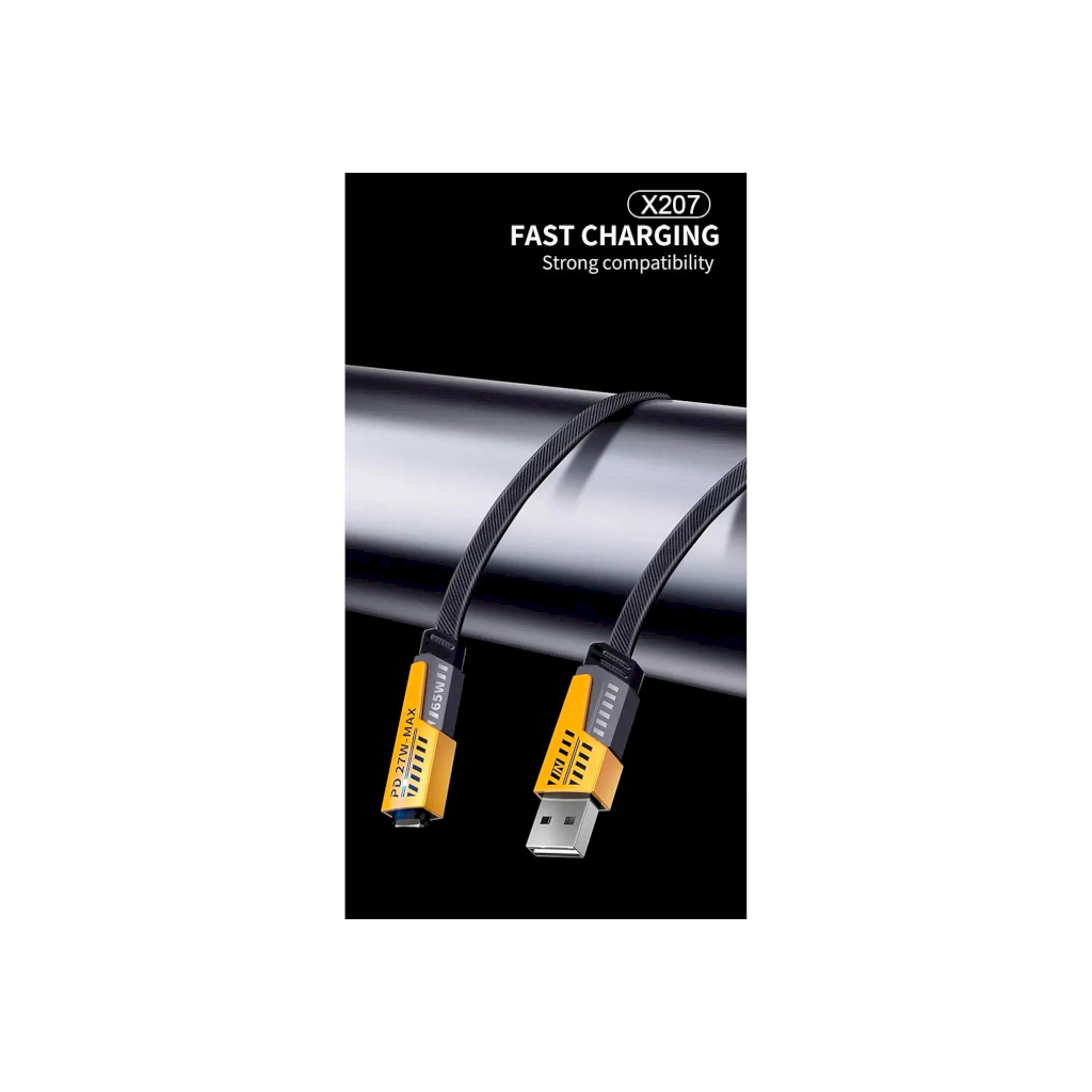 Дата кабель USB-C + USB-A to Lightning+USB-C 1.0m 65W X207 black WUW (6972573336524) - зображення 4