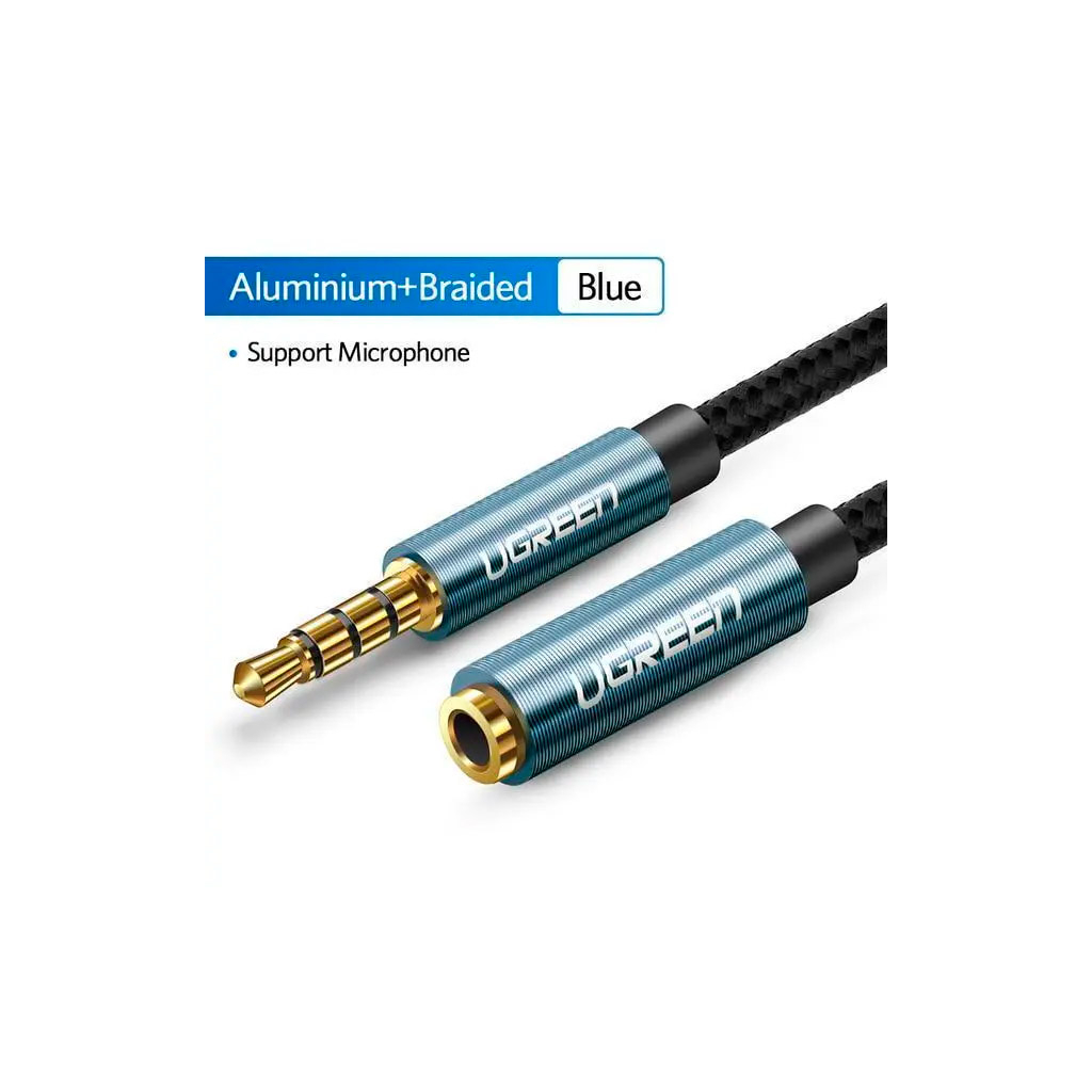 Кабель мультимедійний 3.5mm M to 3.5mm F 1.0m AV118 blue Ugreen (40673) - зображення 7