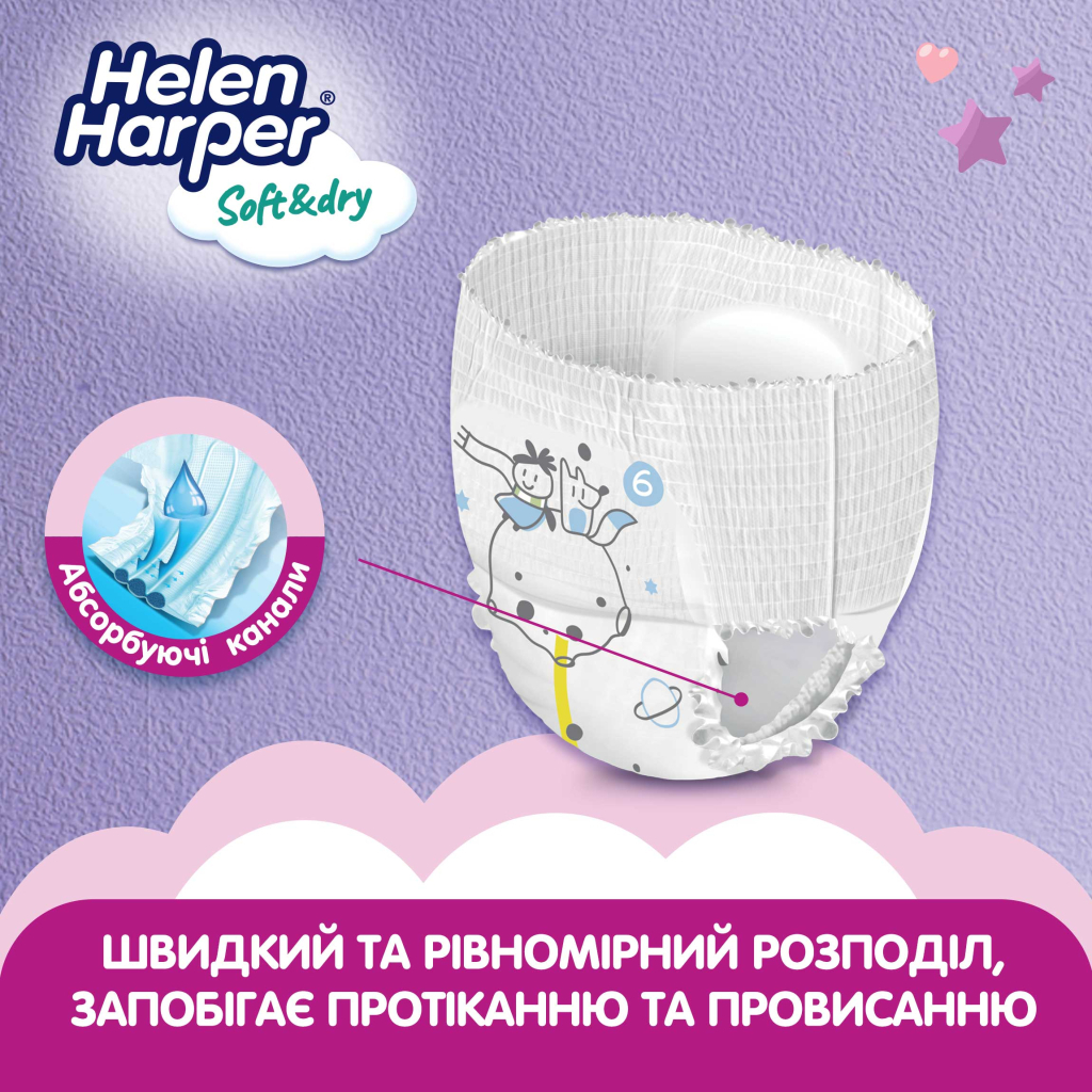 Підгузки Helen Harper Soft&Dry XL Розмір 6 (+15 кг) 36 шт (5411416061229) (271444) - зображення 4