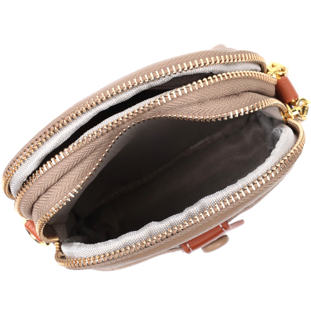 Сумка Vintage Трапеція жіноча з натуральної шкіри Бежева (22271) - зображення 6