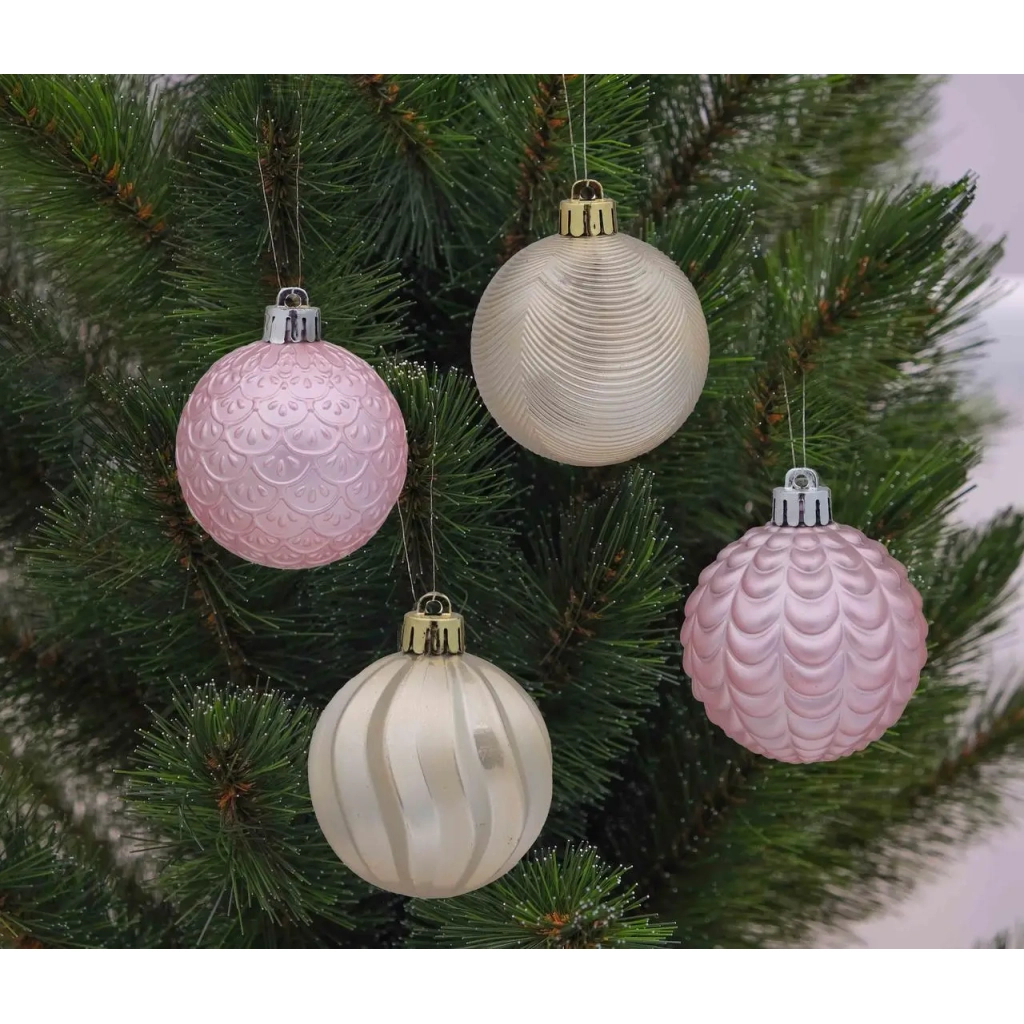 Ялинкова іграшка Chomik пластикові кульки матові 16 шт, 3 см, салатовий, рожевий, блакитний (5900779832923) - зображення 3