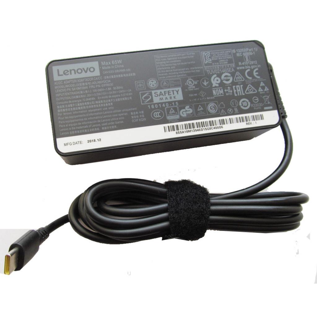 Блок живлення до ноутбуку Lenovo 65W 20V, 3.25A + 15V, 3A + 9V, 2A + 5V, 2A, разъем USB Type- (ADLX65CLGC2A / A40263) - зображення 1