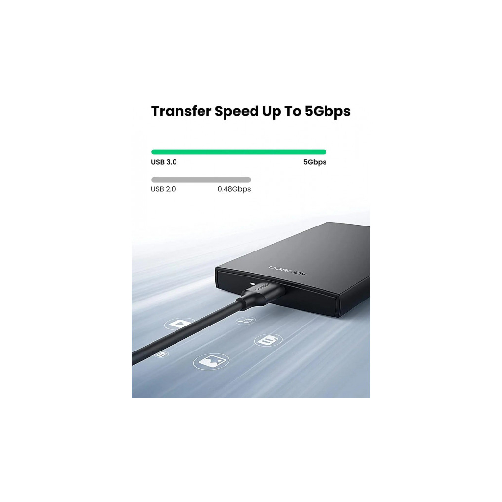 Кишеня зовнішня UGREEN USB 3.0 to 2.5" HDD/SSD CM237 black (60353) - зображення 7