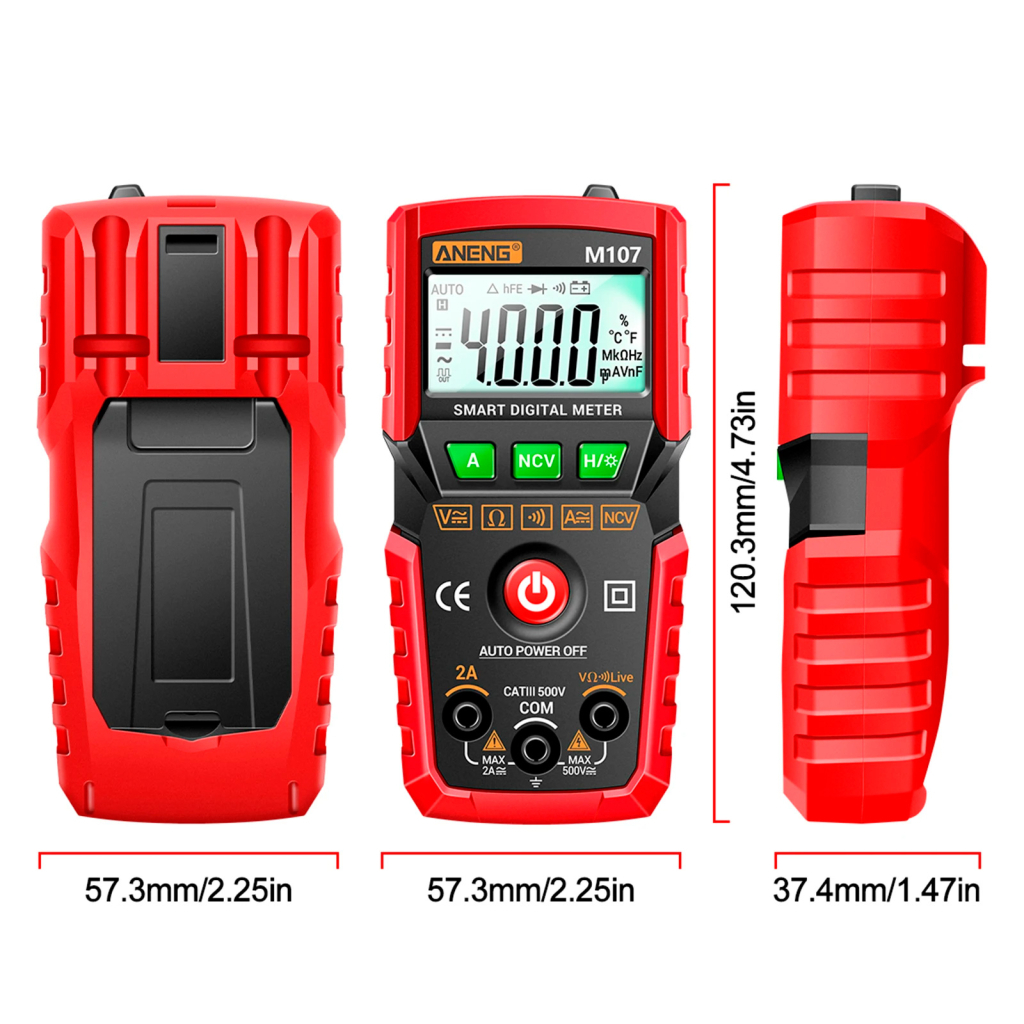 Цифровий мультиметр ANENG M107, V, A, R, C, T (M107) - зображення 5
