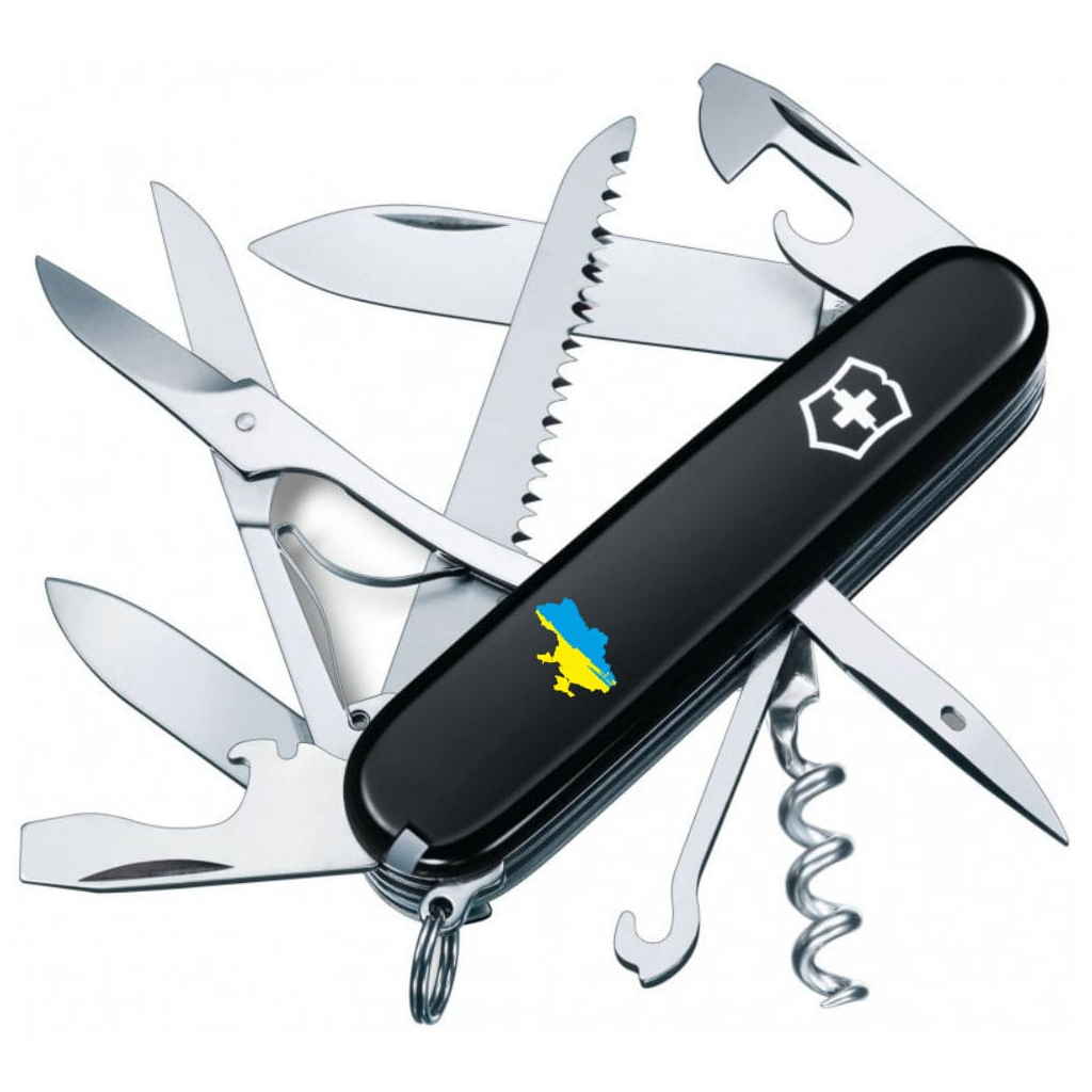Ніж Victorinox Huntsman Ukraine Black "Карта України Жовто-Блакитна" (1.3713.3_T1166u) - зображення 1