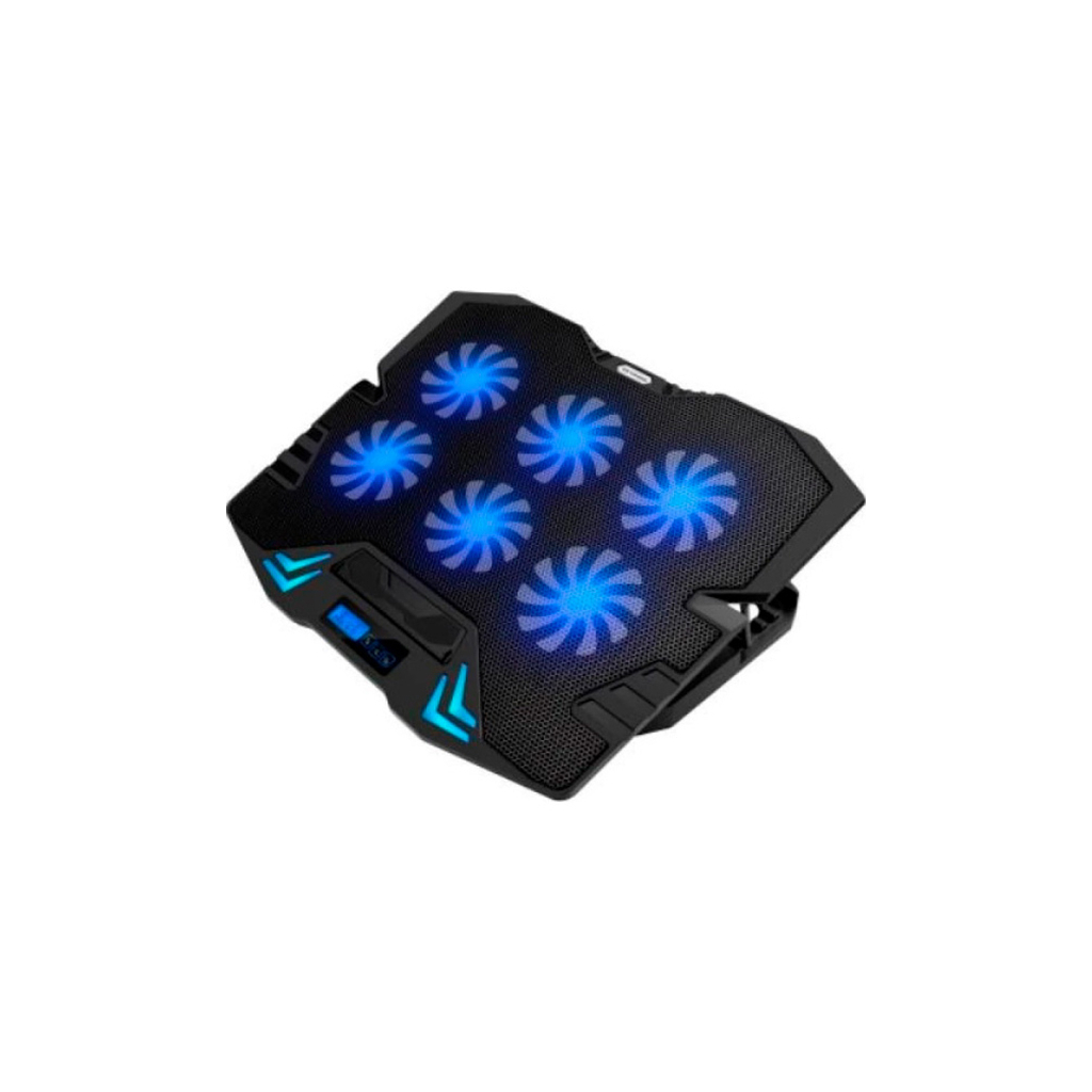 Підставка до ноутбука IceCoorel 10-17", 6*70mm 1800 RPM, 2*USB, + LCD, 365*297*30mm, Black (K8) - зображення 3