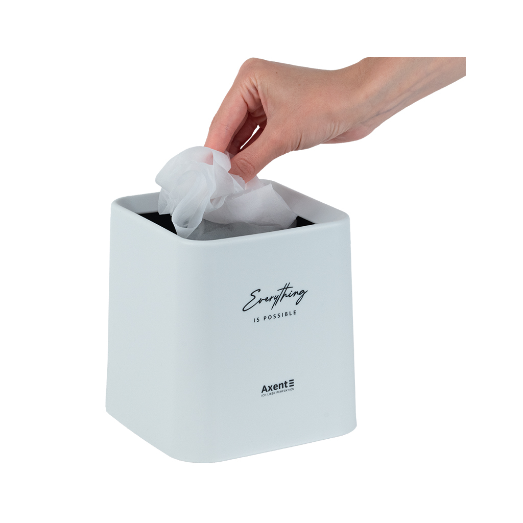 Кошик для паперів Axent Настільний контейнер для сміття, квадратний, білий (2132-21-A) - picture 4