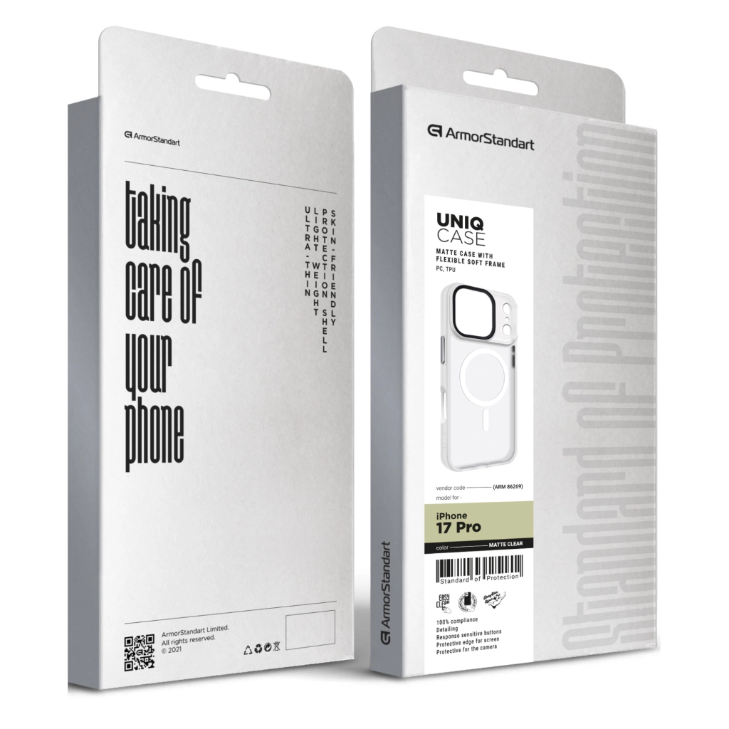 Чохол до мобільного телефона Armorstandart Uniq MagCase Apple iPhone 17 Pro Matte Clear (ARM86269) - зображення 2