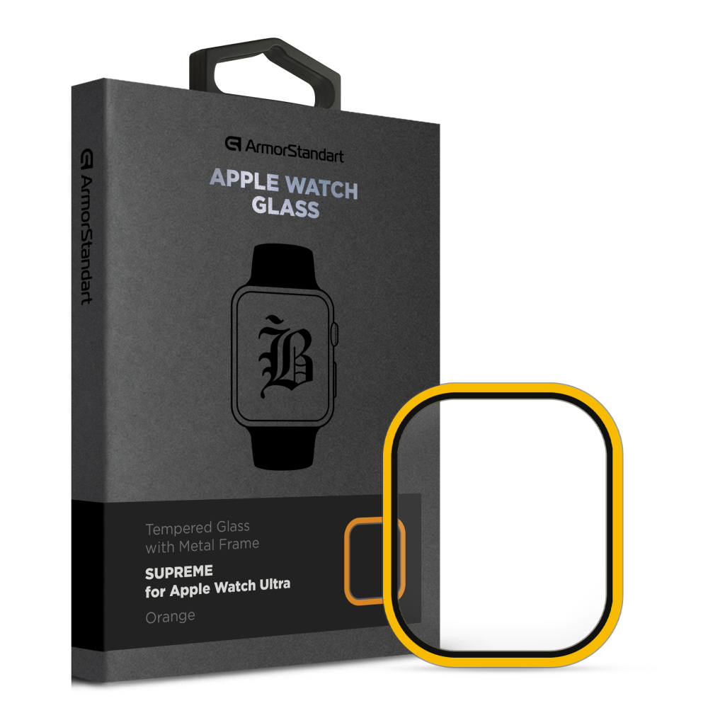 Скло захисне Armorstandart Supreme BI Metal Frame Apple Watch Ultra 49 mm Orange (ARM78300) - зображення 1